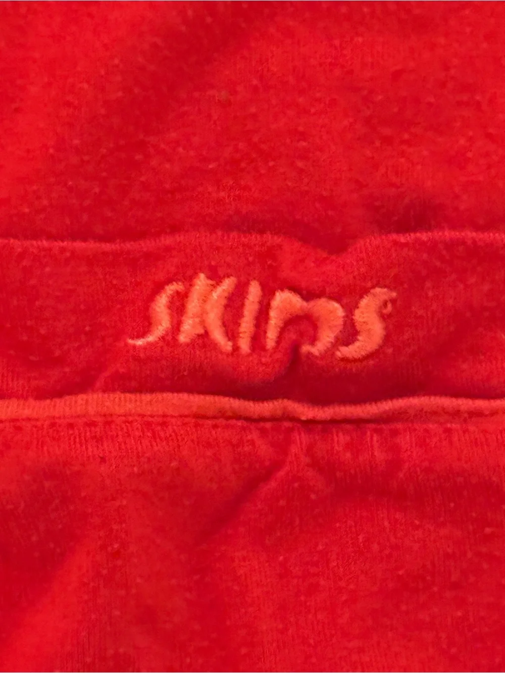 SKIMS red matching PJ set